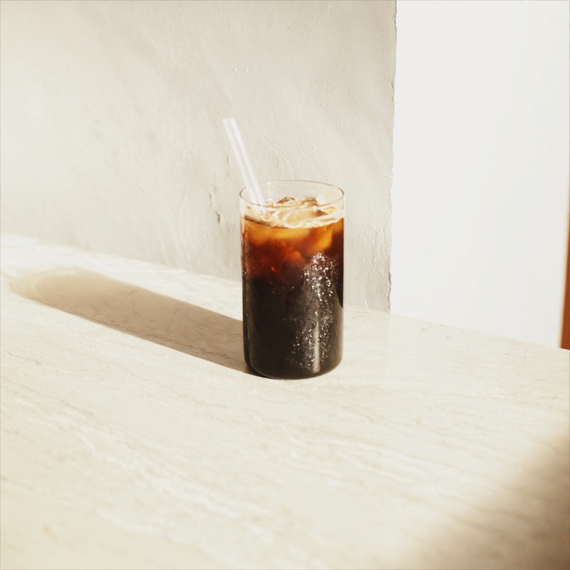 A glass of cold brew coffee over ice
